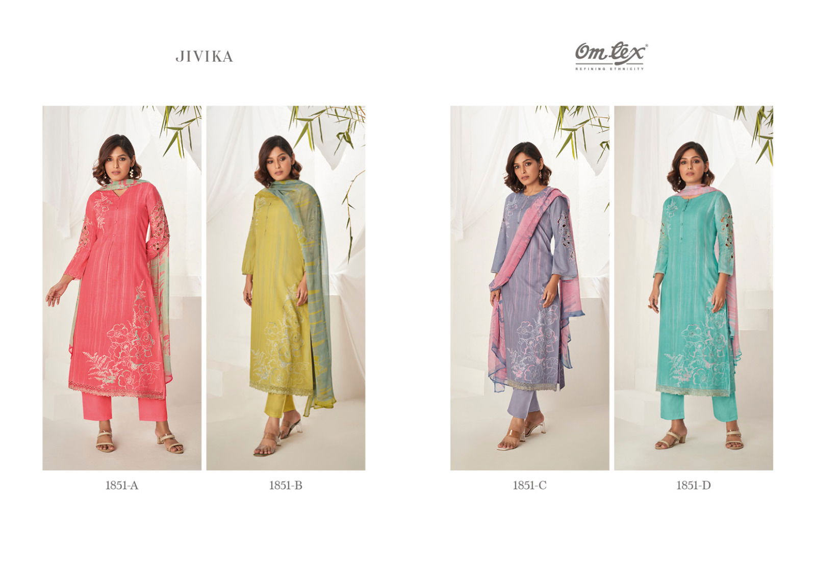 Jivika By Omtex 1851-A To 1851-D Designer Salwar Suits Catalog